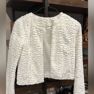 Frenchi Cream Textured Teddy Jacket
